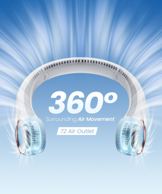 Portable Neck Fan, Hands Free Bladeless Fan